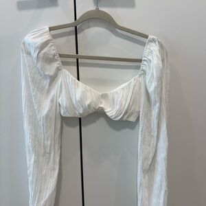 Princess Polly White Ruched Blouse
